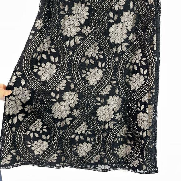 Max Studio Lace Overlay Sleeveless Shift Dress (Black) - Medium - Picture 6 of 13